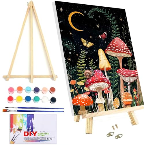 VIGEGU Kit de pintura por números para adultos iniciantes com tela emoldurada - com cavalete de made