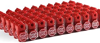 Peg Hook Stop Lock for Prevent The Sweep Theft of Displayed Products on A Wire Peg, Plastic Red 6mm Security Lock, Retail Shop Anti-Theft Display Slatwall and Pegboard Hook Lock (Red Stop Locks)