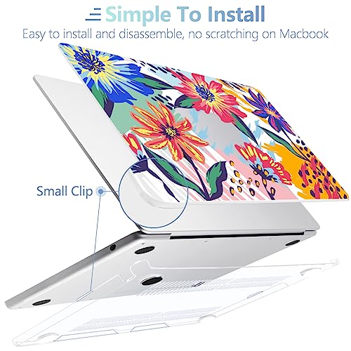 Image of MEEgoodo Case for M5 /M4 /M3 /M2 MacBook Air 13 inch 2026 2025 2024 2022, Fit Model A3449 /A3240 /A3113 /A2681, Case Compatible with MacBook Air 13.6-inch, Art Painted Flowers