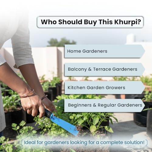 Image of IFFCO Urban Gardens - Rust-Free Heavy-Duty Garden - Khurpi | Hand Hoe for Digging, Weeding & Soil Loosening | Ideal for Home, Terrace & Balcony Gardening