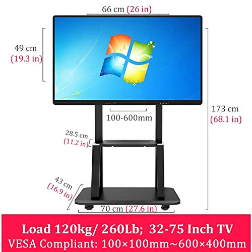Soporte móvil ajustable para TV de 32-75 pulgadas miniatura 3