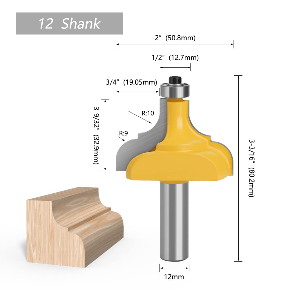 1 Pz 12mm 1/2 Pollice Gambo Photo Frame Stampaggio Router Bit Ogee Lavorazione del Legno Fresa for Utensili in(12mm Shank)