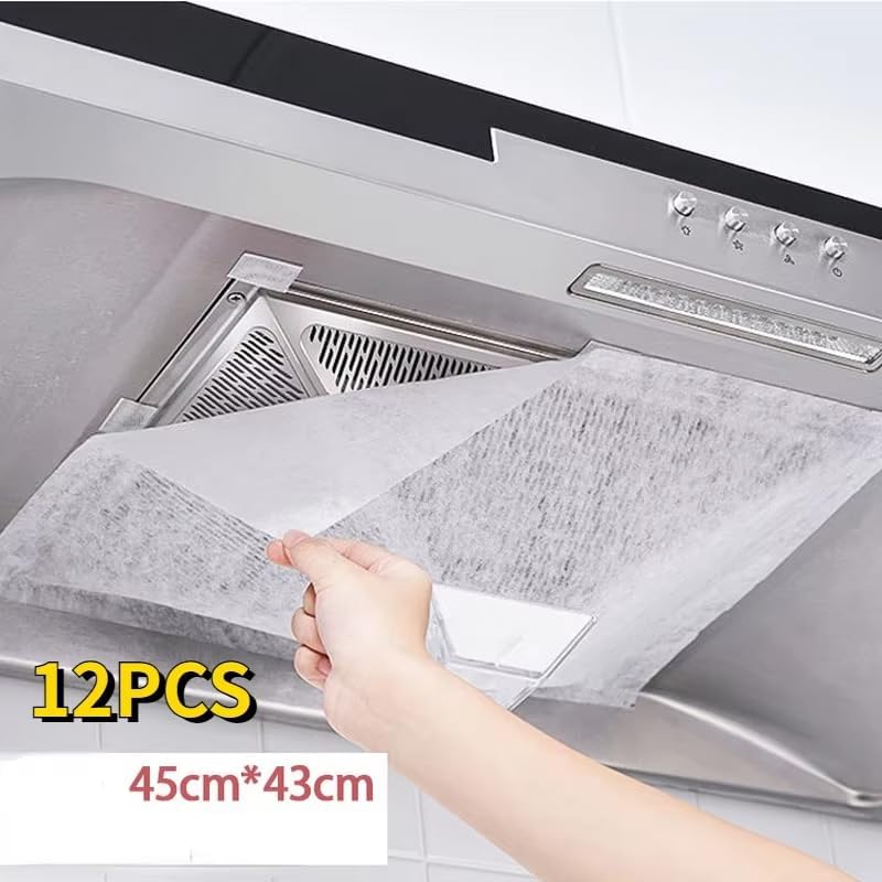 12PCS Disposable range Hood Filters Sheets,Nonwoven oil filter paper,hood filters for kitchen,Flame retardant high temperature filter fabric (43 * 45CM) - Image 2