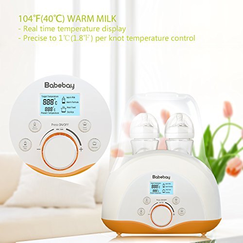[2018 UPGRADED]Baby Bottle Warmer, Bottle Sterilizer & Smart Thermostat 4-in-1 with Fast Transit Heat, Real Time Temperature LCD Monitor and Precise Temperature Control, fit most brands baby bottles