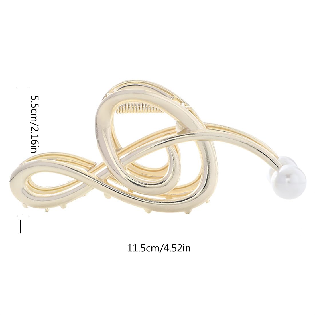 Cubahop 2PCS Metal Hair Claw Clips Barrettes Musical Note Pearl Irregular Large Shark Clamp Gold Silver Wave Non-Slip Hair Styling Accessories for Women (Color A - Image 2