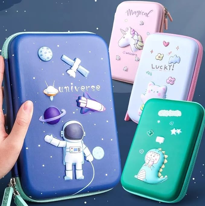 Image of 3D Astronaut Pencil Box Space Pencil Case for Kids, Pencil Pouch for Kids, Pencils Box for Boy, Pencil case for Boys, Return Gifts for Kid - Space & Astronaut Theme (Big Universe)
