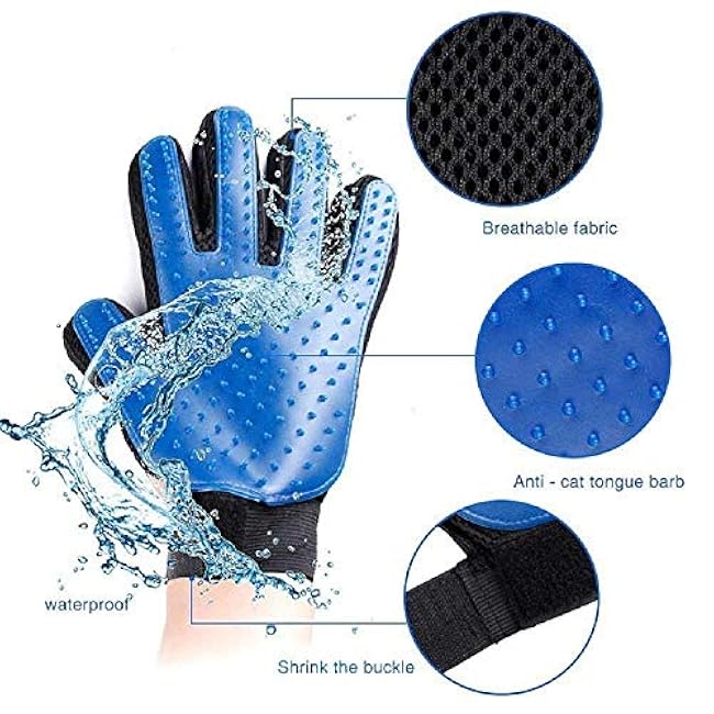 Pet Comb 1 Pair Pet Soft Silicone Glove Dog Cat Grooming Hair Deshedding Brush Comb Animal Hair Removal Glove Green-KrgOUEM7