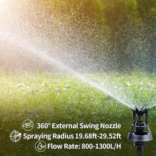 Image of 10pcs 360 Degrees Rotating Water Sprinkler Head for Garden Agriculture Irrigation Lawn Pipes Poultry Farm Greenhouse Gardening Accessories- Male Thread 1 /2 inch (Pack of 10pcs)
