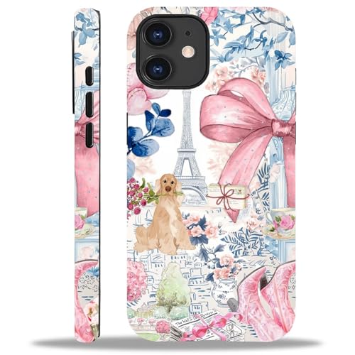 ZHEGAILIAN Compatible with iPhone 11 Case,Trendy Girly Paris Bow Case for iPhone 11 2 in 1 Silicone Mixed Hard Pc,Durable Shock-Proof Protection Pattern Design Case for iPhone 11