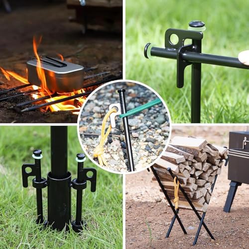 AVOFOREST 8-Inch Heavy-Duty Tent Stakes, 8 Pack Metal Pegs with Fluorescent Silicone Rings & Storage Bag for Outdoor Camping - Image 7