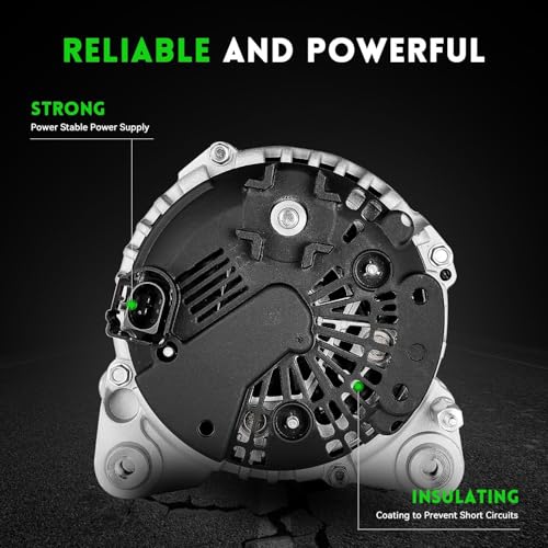 Image of 11134N Alternator Replacement for Jetta 2006-2014 2.0L /2011-2015 2.0L /2005-2006 1.9L, Passat 2006-2008 2.0L, GTI 2006-2008, Golf 2010-2014 2.0L, 12V 140Amp 6-Groove Pulley