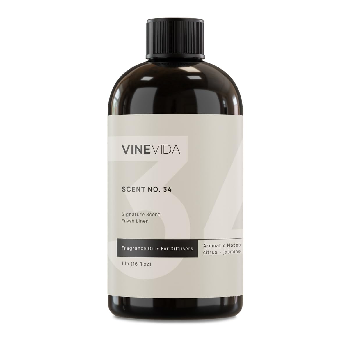 VINEVIDA Fresh Linen Fragrance Oil for Cold Air Diffusers - 16 Fl Oz - Essential Oils for Diffuser Oil Refill & Air Freshener Room Spray