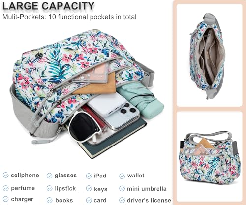Image of Pealwel Casual Crossbody Bag with Anti Theft Pocket - Women Lightweight Water-Resistant Purse Bag