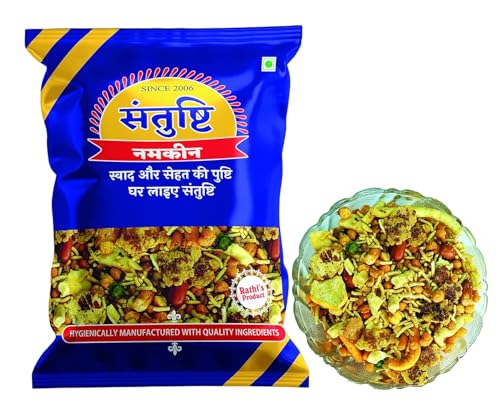 Image of Santushti Namkeen Special Hing Mixture-200 Gram | Made in Groundnut Oil | Authentic Spicy Snack | Crispy Crunchy Indian Sev for Tea Time, Parties, Travel, Office and Everyday Snacking