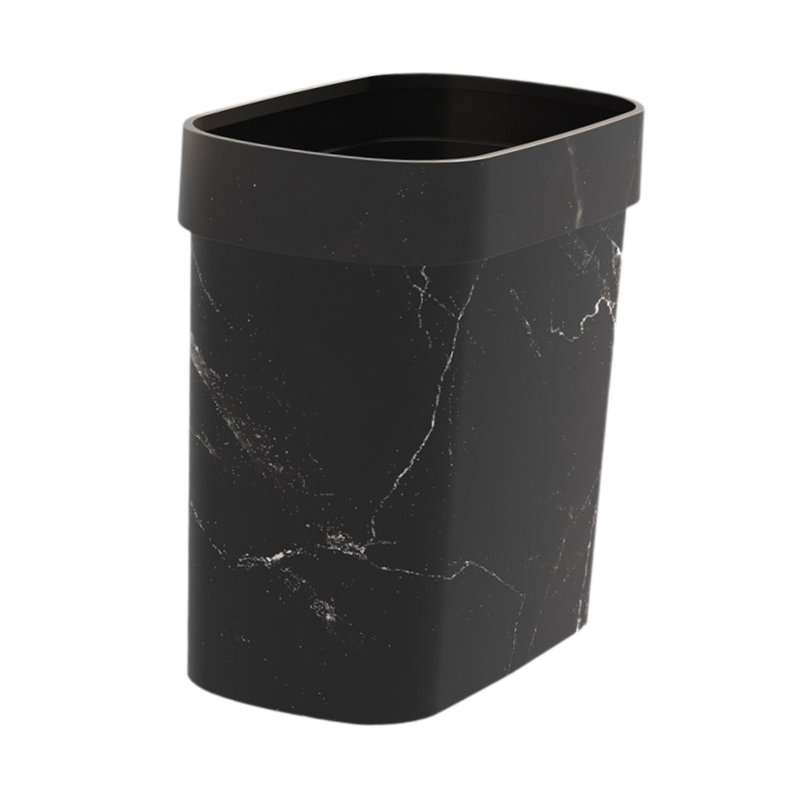 THE STYLE SUTRA Marble Waste Bin Reusable Household Garbage Basket for Kitchen Bathroom Home Black| Trash Cans & Wastebaskets|1 Trash Can without lid-image-16