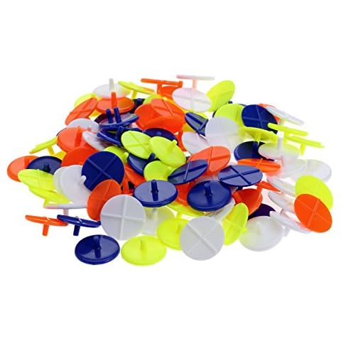 TEENGSE Golf Ball Marker, 200PCS Multicolor Plastic 24mm Flat Round Ball Position Marker Golf Accessory for Golf Baseball(Random Color) Cover