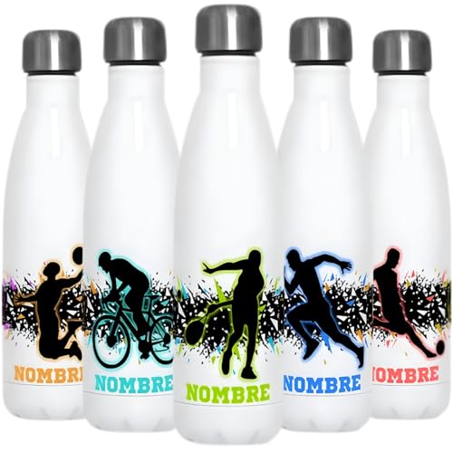 LaTostadora Botella Termica Personalizada para Entrenar Deporte - Termo Botella Agua Acero Inoxidable Personalizada - Regalo Personalizado Original