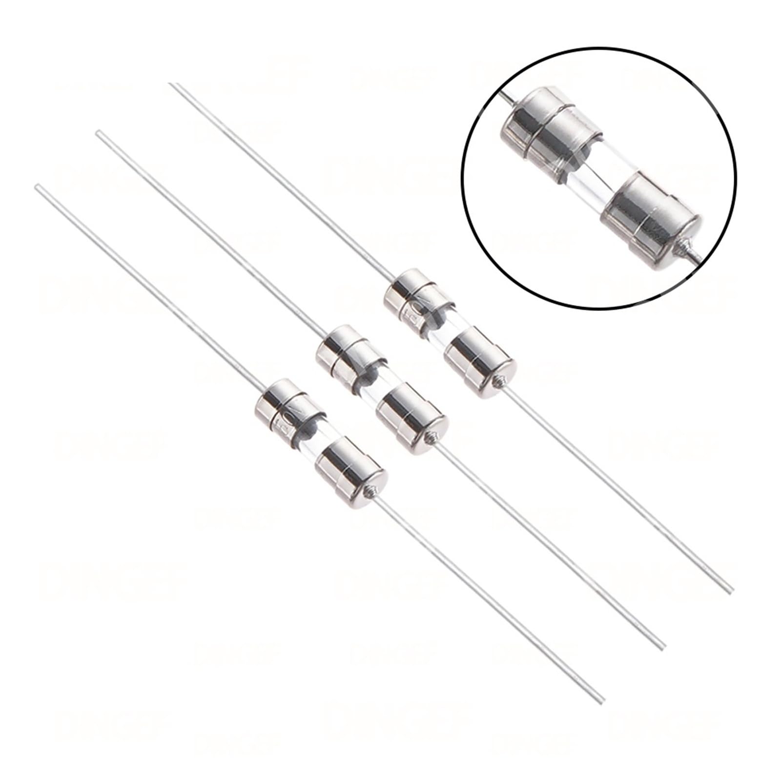 100 PZ 3.6x10mm Fusibile In Vetro Con Conduttori Tubo Piombo Assiale for Protezione Elettronica Del Circuito .15A 6.3A 10A AMP(Slow-T,10A)