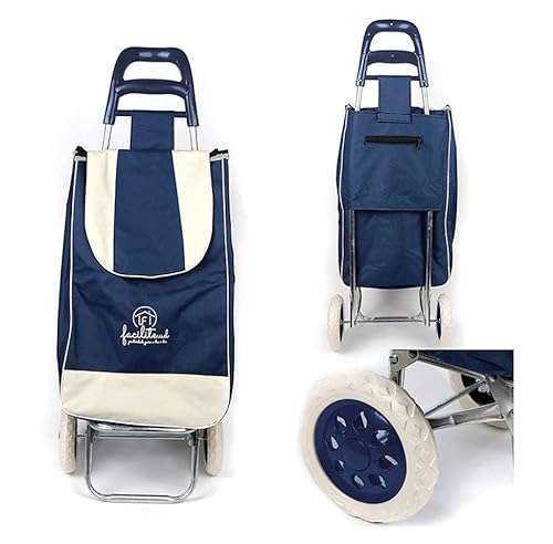 Carrinho De Compras Feira Dobrável Reforçados 30kg (AZUL)
