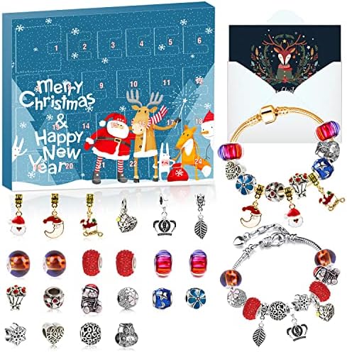 Amazon.com: SUPER YIICOO Christmas Advent Calendar 2022 for Girls, Xmas  Countdown Calendar, 24 Days Christmas Bracelet Gift Set, DIY Bracelet  Making Kit for Women Kids with 22 Charm Beads, 2 Bracelets (Blue) :