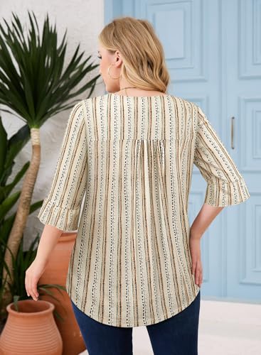 Amrto Plus Size Tops for Women Square Neck Tunic Blouses Summer Short Sleeve Casual Loose Fits Tunic Tops XL-5XL4