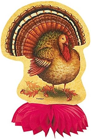 6" Mini Festive Turkey Thanksgiving Centerpiece Decorations, 4ct