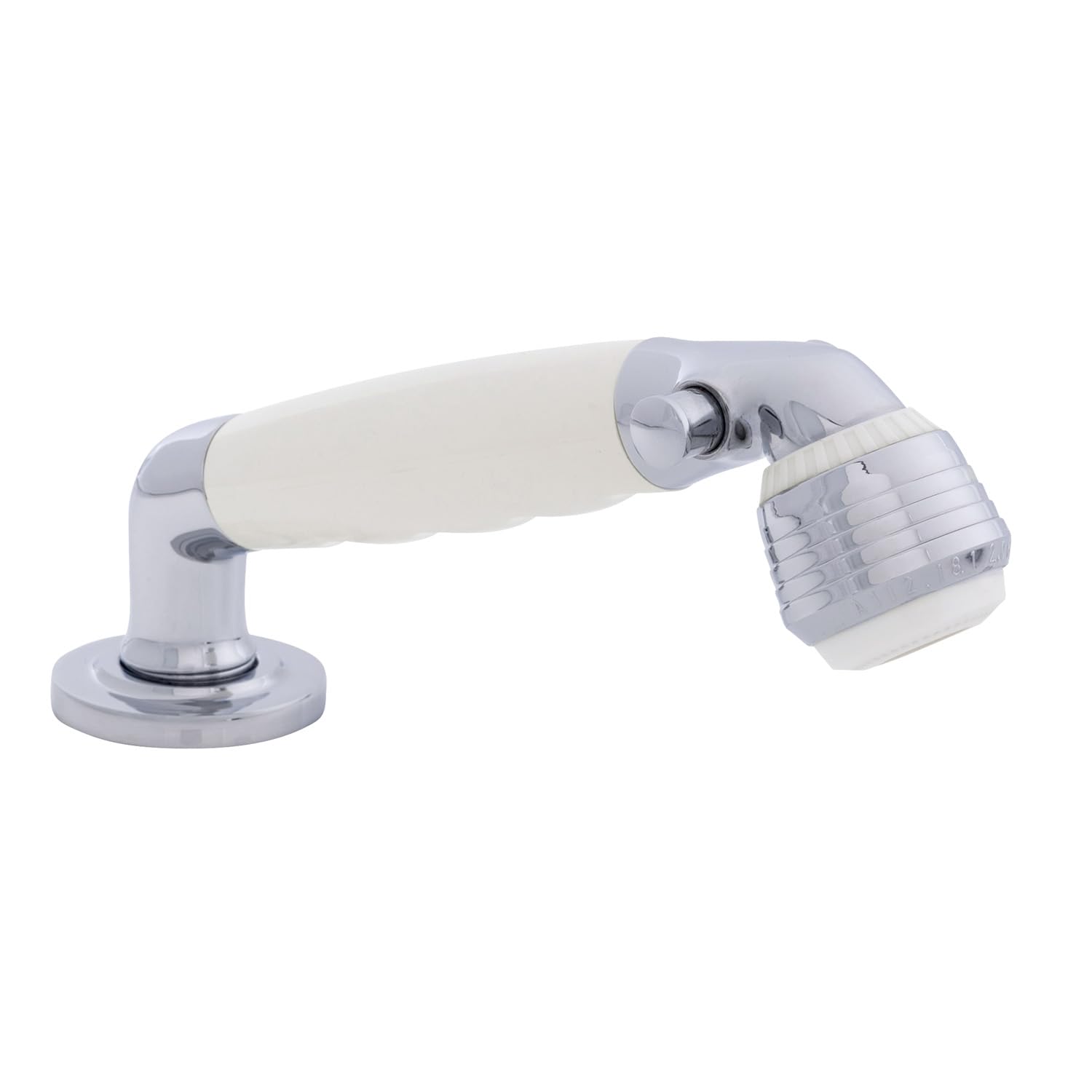 Ambassador Marine Deck-Mount Sprayer- Classic Warm White Sprayer, 10' White Rubber Hose, Low Profile Holder - 134-0035-WH-W