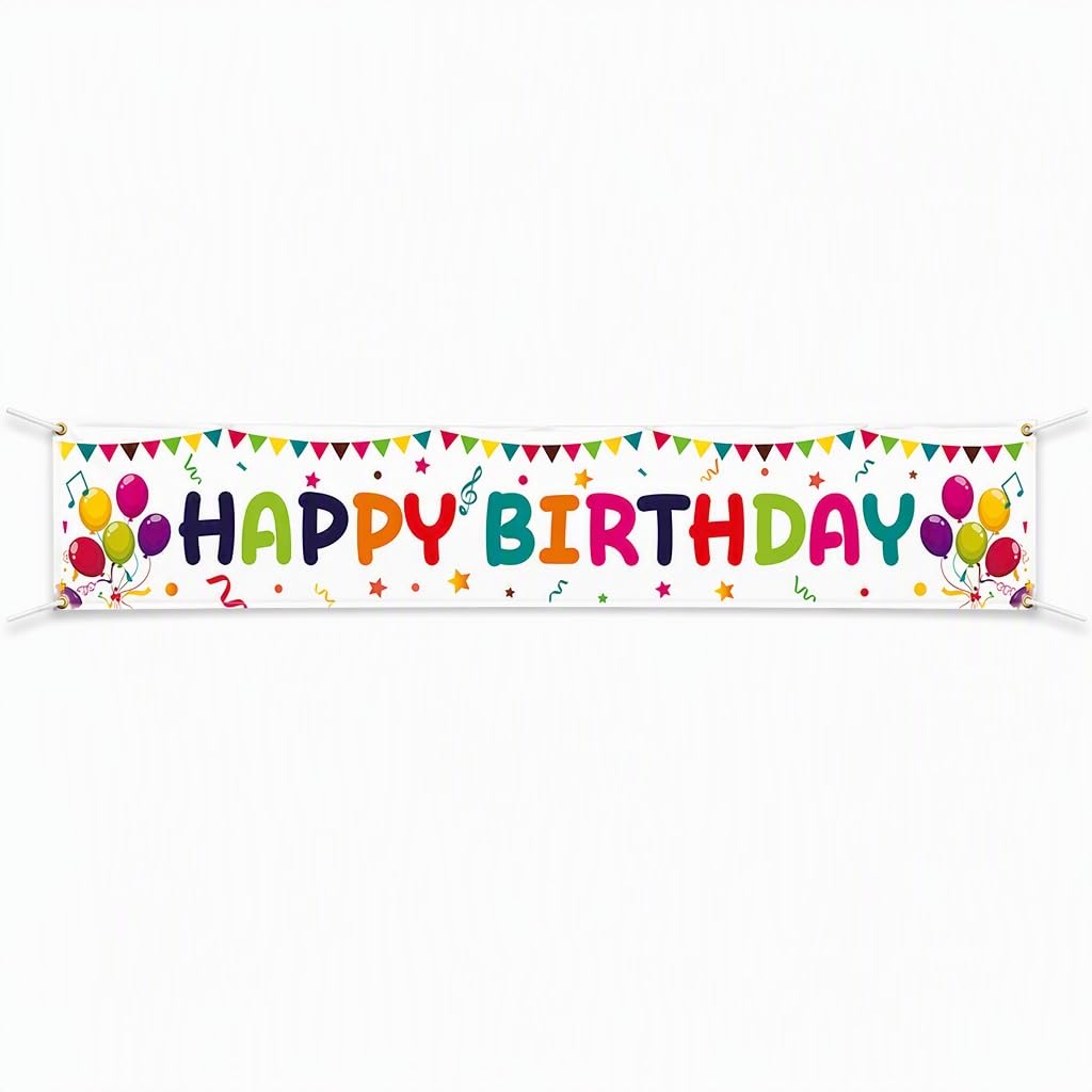 1PC Fabric Birthday Banner,Yard Banner for Indoor Outdoor Party Prop