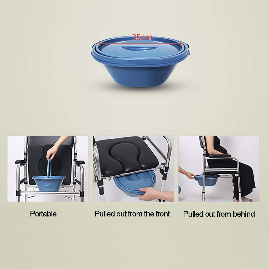 Sedia Comoda Pieghevole, WC con Sedile Imbottito, Altezza reabile, Sedia per la Riabilitazione, ausilio per la Mobilità da Bagno e a