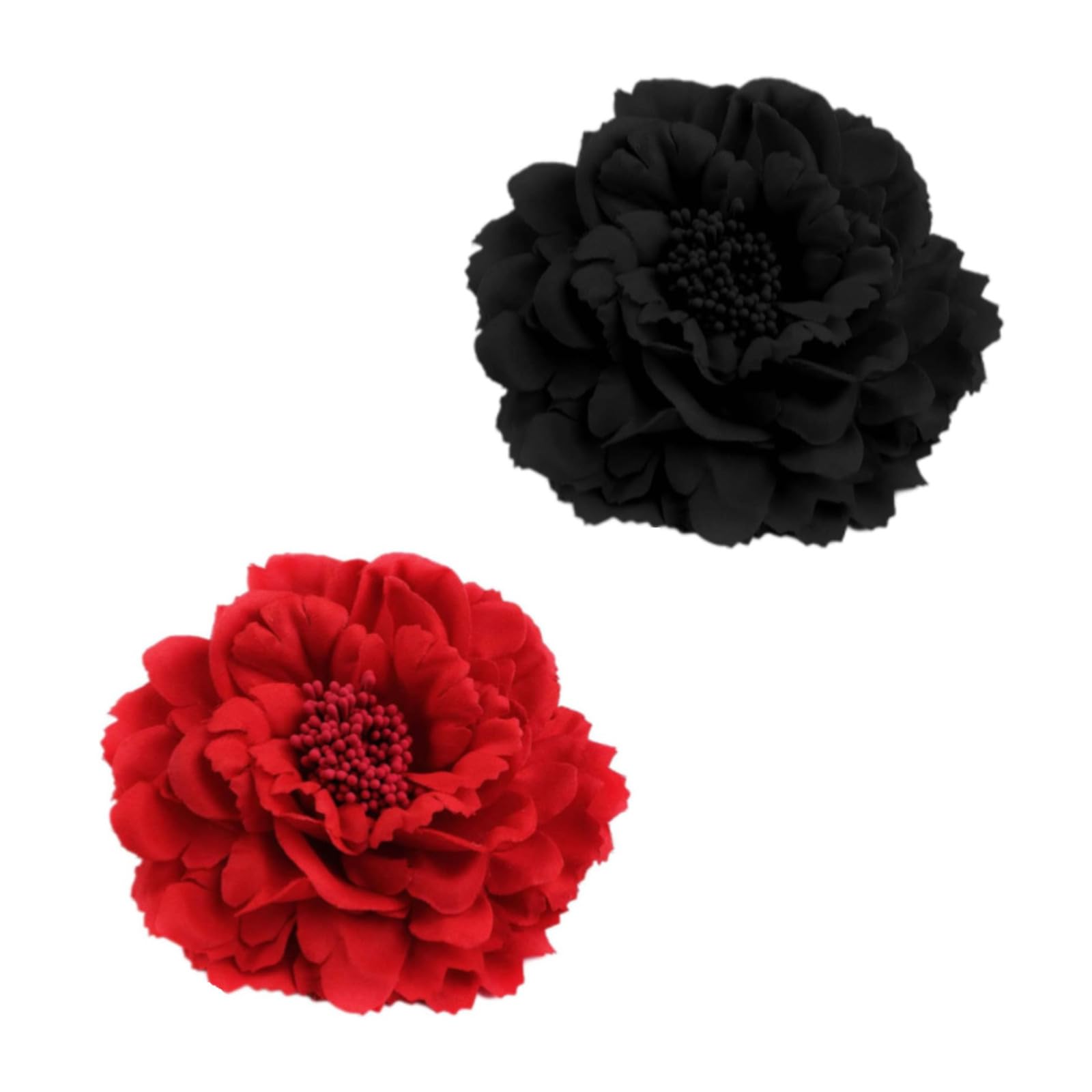 RUIENGCOMM 2Pcs Peony Hair Clip Large Fascinator Peony Hairpin Red Flower Hair Clip for Women Girls Party Beach Wedding Bridesmaid Flower Girl Accessories