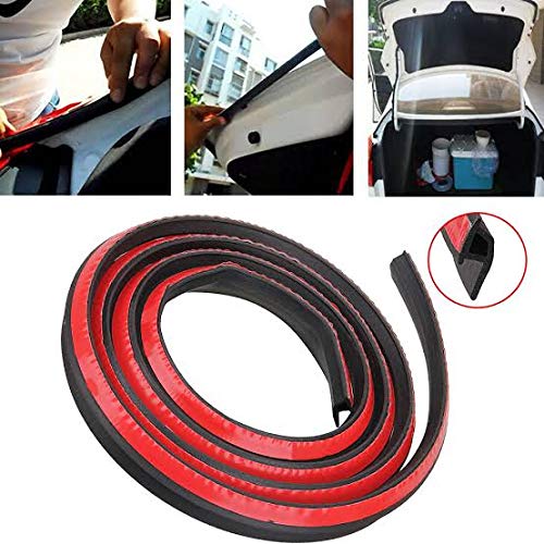 Image of Stick&Seal P-Shape Adhesive Rubber Seal EPDM Foam Seal Trim Lock Automotive Car Window Door Weather Strip, Weatherproof, Soundproofing (Black) (8 Meters)