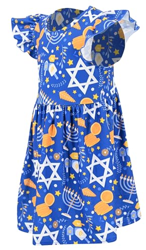 Image of Unique Baby Girls' Short Sleeve Everyday Printed Dresses for Kid and Toddler, Sizes 2T-12Y
