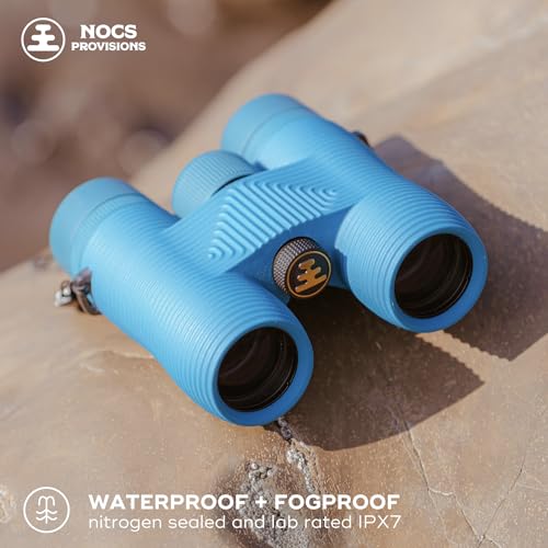 Image of Nocs Provisions Field Issue 8x32 Waterproof Binoculars, 8X Magnification, Bak4 Prism, Wide View Multi-Coated Lenses for Bird Watching, Hunting & Wildlife Viewing - Corsican Blue