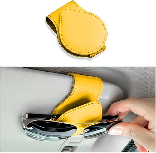 Miniatura 7 de SSNNUU Soporte magnético para lentes de sol para automóvil, soporte universal de piel sintética para lentes de sol, boletos, auriculares, tarjetas,