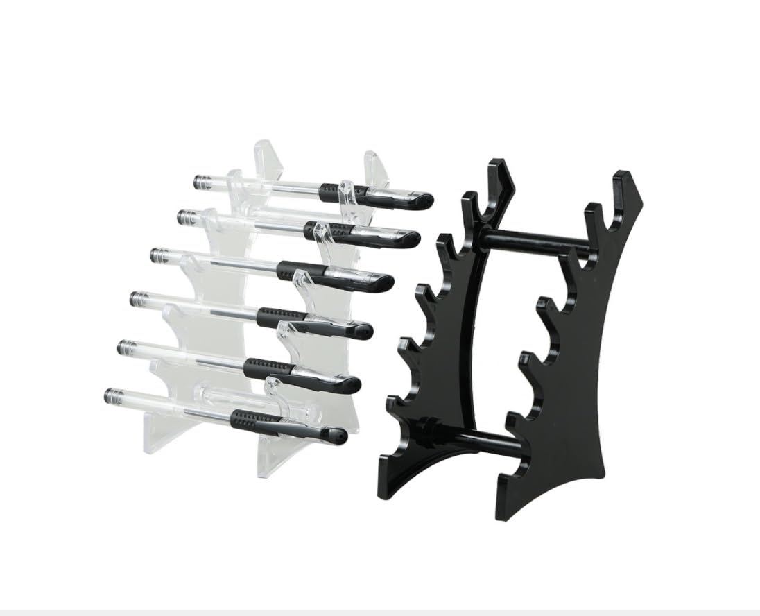 Portalapices Organizador De Cepillos Maquillaje con Portalápices Plástico 6 Compartimentos For Almacenar Bolígrafos Exhibición Organizador(White)