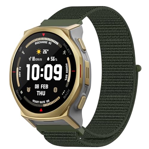 [ROBANDOO] �݊��� For Amazfit T-Rex 3 Pro 44mm �Ή��o���h �����x���g �}�W�b�N�e�[�v�� �ʋC�i�C���� �X�|�[�c�o���h �ȒP���t�� �j�����p (�O���[��)