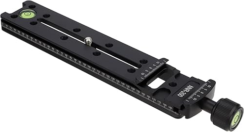 Miniatura 2 de Riel de cámara Nodal Slide 7.874 in Abrazadera de placa de liberación rápida Riel macro con tornillos de anillo en D para Garmin Xero C1 DSLR