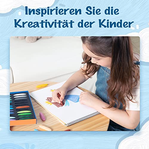 YPLUS Erdnuss Wachsmalstifte für Kleinkinder, 12 Farben, Ungiftige, Leicht zu Halten, Waschbare sichere Kleinkindmalstifte für Kinder Malzubehör – Bild 7