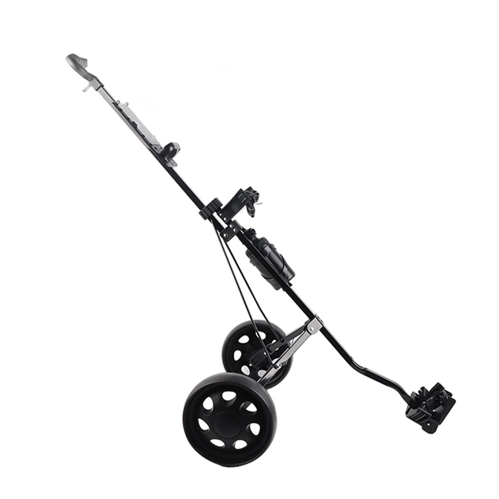 RiToEasysports Carro de Golf Carro de Empuje y tracción Plegable Negro de 2 Ruedas con multifunción para Campo de Golf