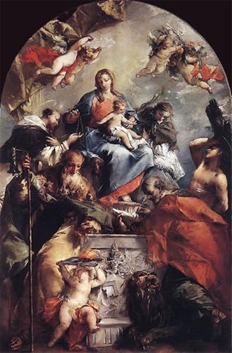 Lienzo premium Lady col Bambino de Antonio Guardi, impresión artística de 60x90cm