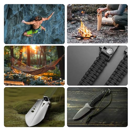 Jiujuda9 6 STK Nylon-Kernseil 4mm x 10m | 7-Strang Polyester-Seil mit 250kg Tragkraft | Allzweckseil für Camping, Hundegeschirr & Outdoor-Notfallausrüstung | 6 Camouflage-Farben