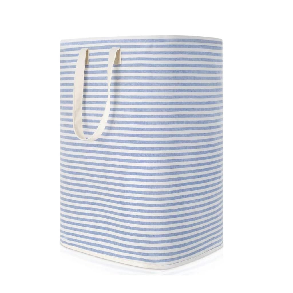 Folding dirty laundry basket, 72L Striped Hamper Foldable Washable Multicolor 15.7x11.8x23.6in(D)