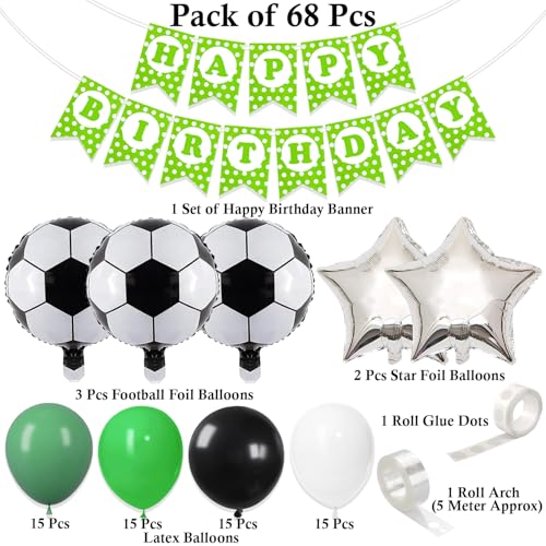 Image of Rozi Decoration Football Theme Birthday Decoration for Boys Set of 68 Pcs Sports Theme Birthday Decoration | Happy Birthday Decoration Items Kit | Game Birthday Decoration Items for Kids