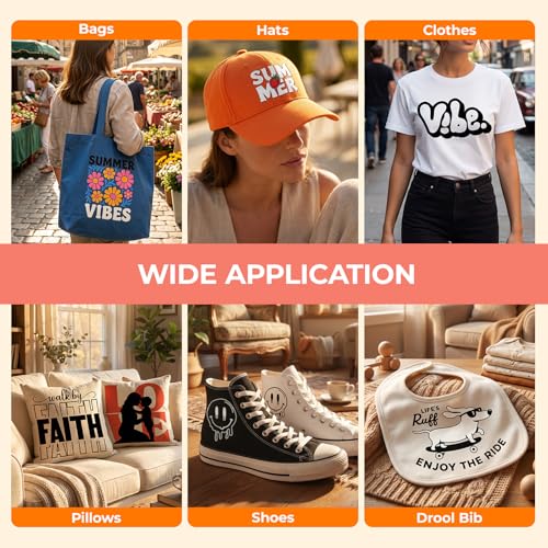 Image of HTVRONT Smart Iron On Vinyl, White HTV - 13 inch x 3FT Heat Transfer Vinyl - HTV Vinyl Compatible with Cricut Maker & Explore - Matless Cutting for Long Cuts, Easy to Cut & Weed for Heat Transfer Design