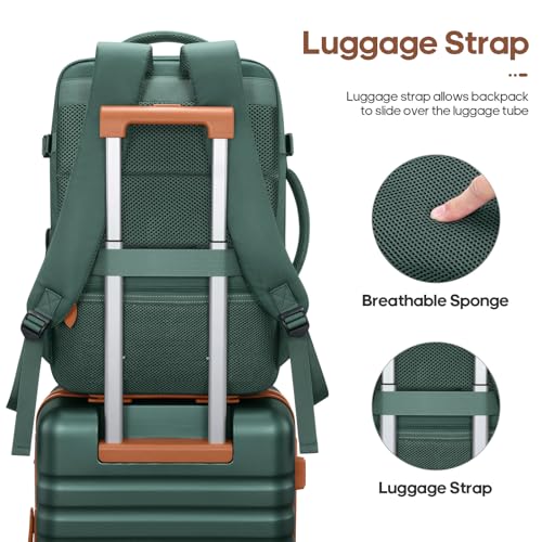 Image of UKEIN Luggage Sets 3 Piece, PC Hardside Large Luggage 24 Inch With Spinner Wheels with TSA Lock, Carry On Suitcase Set With Travel Backpack for Men (Green, 3 piece set (24inch))