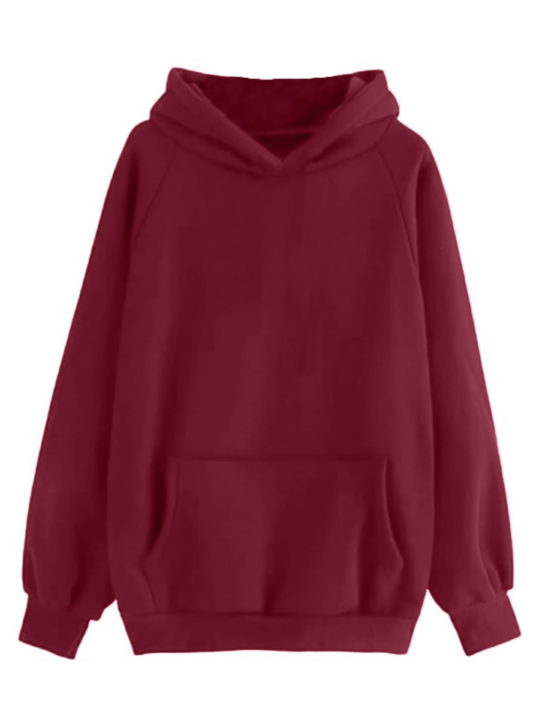 LEOTUDE Women’s LoopKnit Oversized Round Neck Hooded Sweatshirt (Color Black)