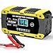 Produktbild 10A Autobatterie Ladegerät, 12V Smart vollautomatische KFZ Batterieladegerät, Temperaturkompensation Batterie ladegerät mit LCD-Display für Auto, LKW, Motorrad, Boot, Rasenmäher