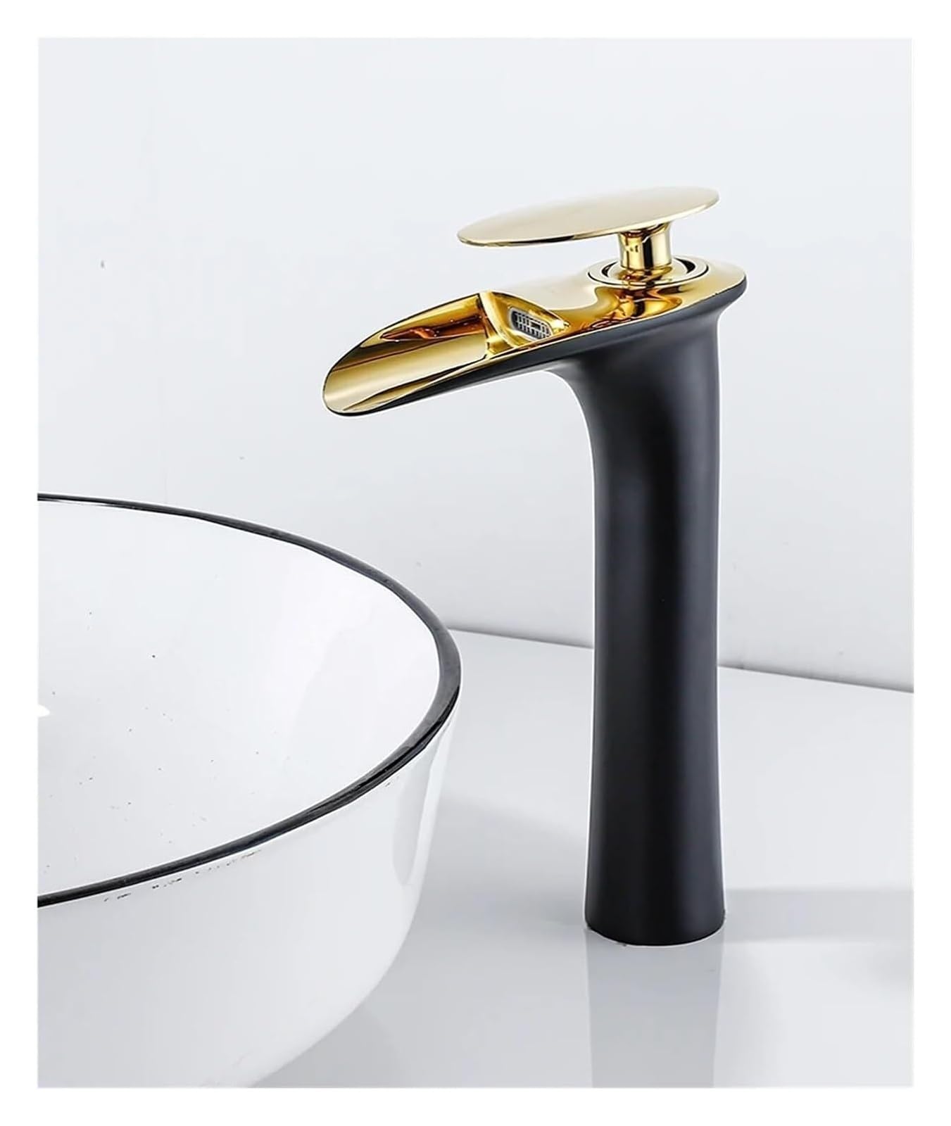 Lyvqzpwlr D Bathroom Basin Pillar Taps, Allcopper Antiqueretro Basin Faucet Multicolor Waterfall Coldhot Bathroom Cabinet Kitchen(D)