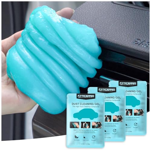 TICARVE ジェルクリーナー 車内清掃 スライム掃除 隙間掃除 車内ホコリ取り パソコン キーボード 掃除 粘着クリーナー カー用品 車内便利グッズ 洗車お手入れ用品 吸着ゴミ ブルー (90g×3袋)