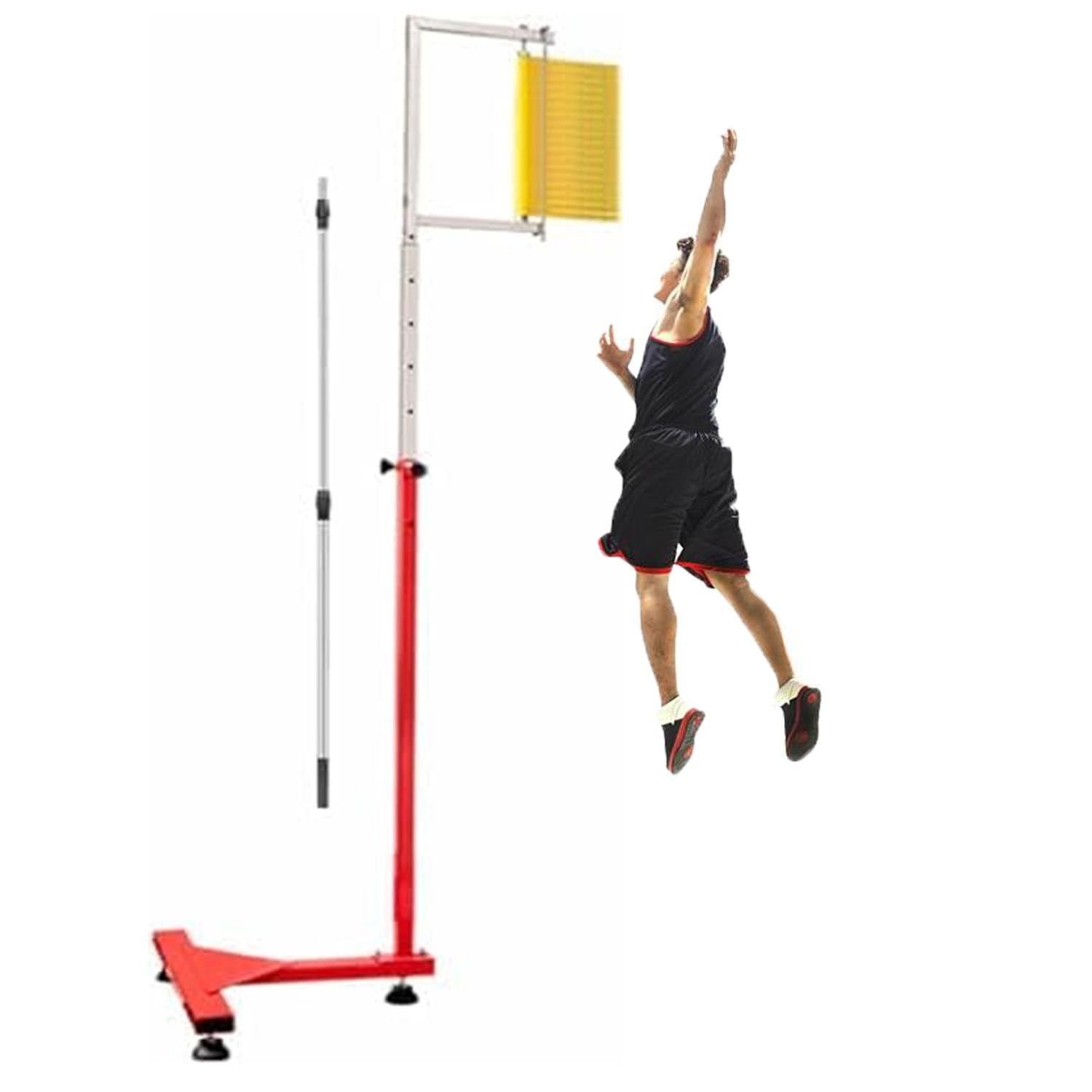 Vertikalsprung-Trainer, höhenverstellbar–Vertikalsprung-Tester aus Metall für Fitnessstudio & Schule–Trainingsgerät für Sportler(5,6–11,8 ft)–Tragbares Hilfsmittel für das Sprungkrafttraining